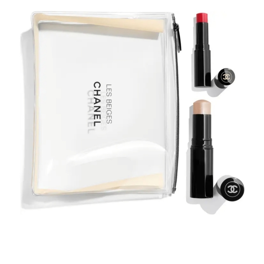 ❤Chanel Glow Highlighter, Lip Set w/Chanel Pouch❤